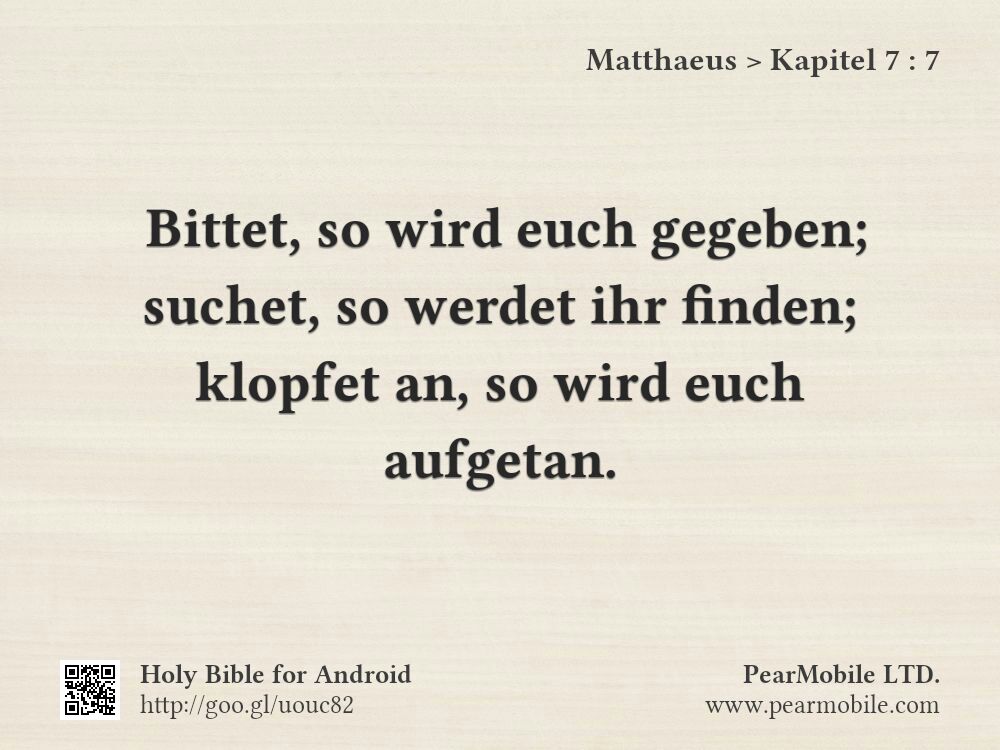 Matthaeus, Kapitel 7:7